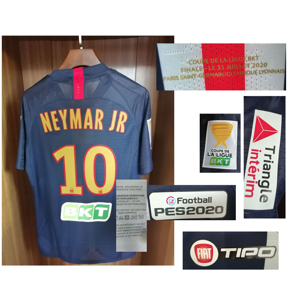 

American College Wear Coupe De La Ligue Final Jersey Costume de football Match Worn Player Issue Shirts