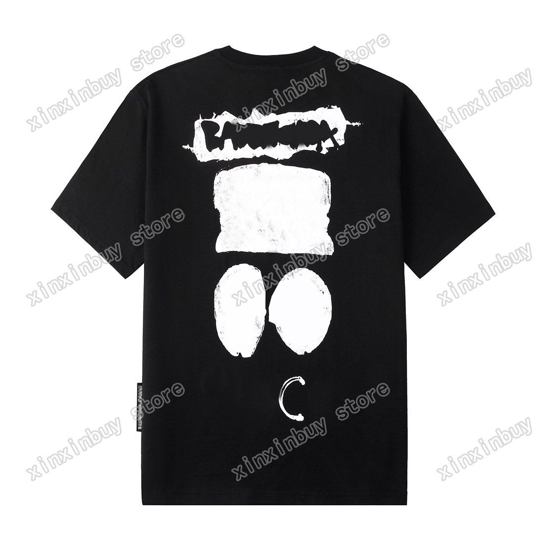 

22ss Men Women Designers t shirts tee Paint Graffiti letter print cotton short sleeve Crew Neck Streetwear xinxinbuy Black white gray XS-L
