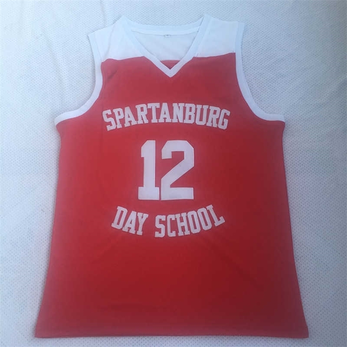 

Sjzl98 #12 Zion Willamson Spartanburg Griffins day school basketball jersey Stitched Embroidery, Red