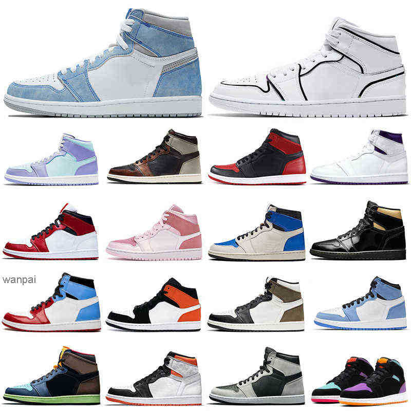 

Fashion 1s men basketball shoes 1 University Blue Obsidian Shadow Light Smoke Grey women mens trainers sports sneakers Bre OG designer Shoes, 1s electro orange