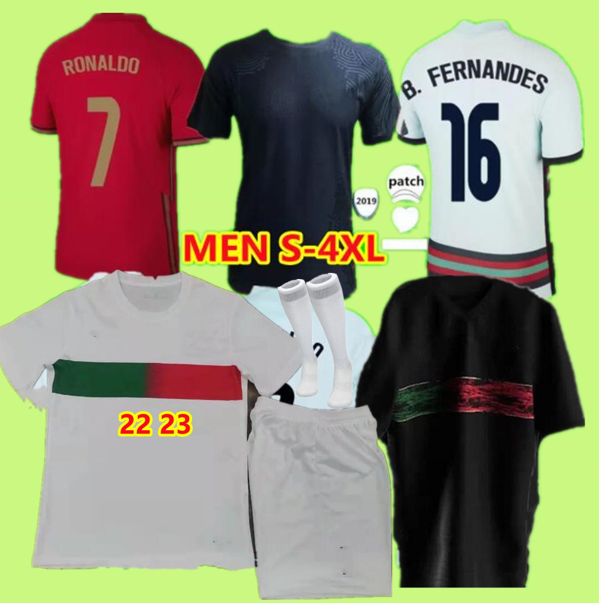 

S-4XL 21 23 Portuguesa JOAO FELIX soccer jerseys RUBEN NEVES BRUNO RONALDO FERNANDES Portugieser 2021 Portuguese football shirt Men Kids kit sets DIEGO J. OTAVIO, Home16-xxl