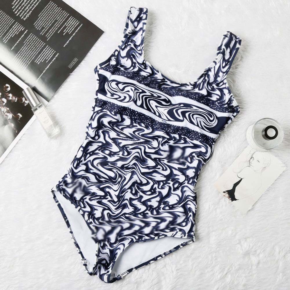 

Womens Bikini Sexy Beach Bikinis Summer Split Swimsuit Fashion Letter Printed Strappy Siamese Split Style Swimwear One Piece, 11