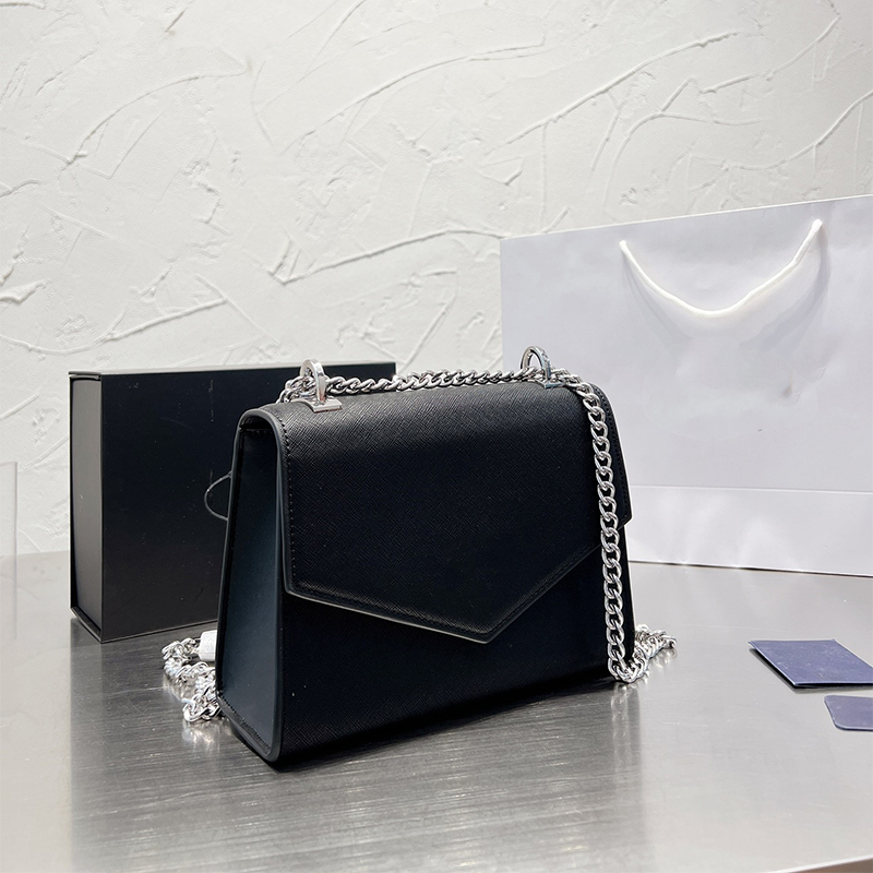 

High Quality Vintage Shoulder Bags Women Crossbody Bags Fashion Backpack Designer Bag Wallets Handbags Sewn Leather Ladies Metal Chains Messenger Totes, Black