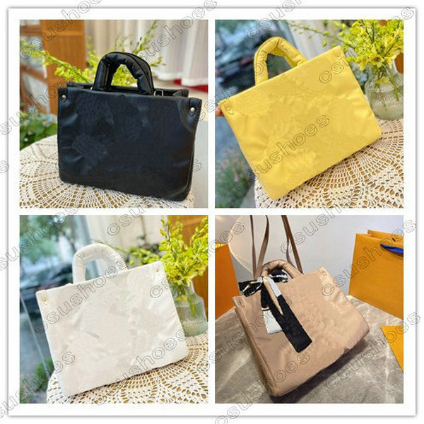 

PREFALL22 MATCH OnTheGo 35 Bubblegram Empreinte Leather Bag Color of Macaron Totes Designer Handbags Big Capacity Shopping WITH Silk ribbon Bags M56963 M56966, No bag