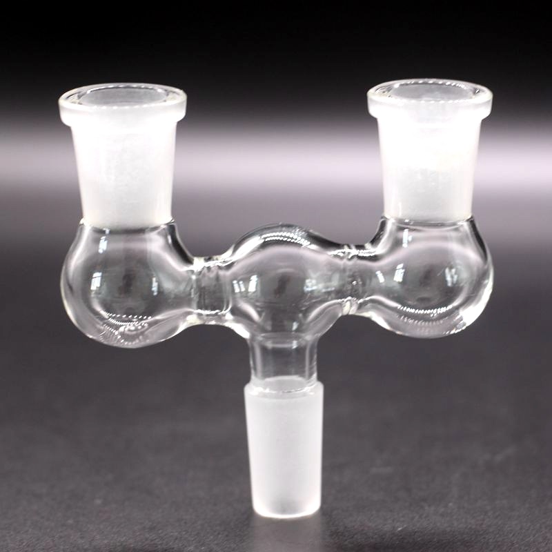 

GlassPro Hookah Adapter: Dual Bowl, Wishbone Splitter, 14.5mm/18.8mm, Frosted Finish - Ideal for Bongs & Water Pipes.