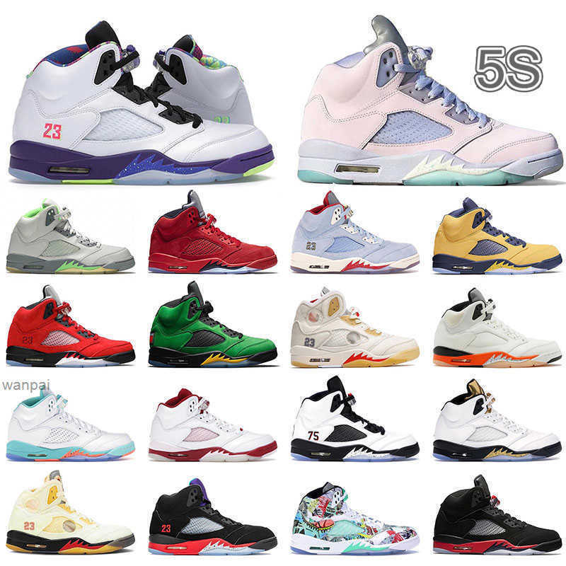 

5s Original Jumpman 5 Mens Womens Basketball Shoes Top Quality Alternate Bel Raging Bull Sail Shattered Backboard sland Gr OG designer shoes, L33 40-47 new fire red