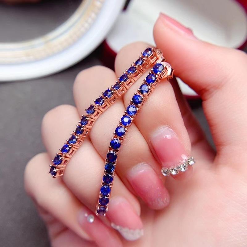 

Dangle & Chandelier Fashion Sterling Silver Sapphire Stud Earirngs For Party 3mm 4mm 100% Natural Earrings Gift GirlfriendDangle