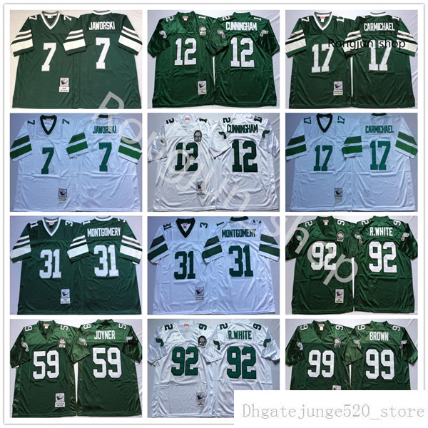 

NCAA Vintage Mens 12 Randall Cunningham Seth Joyner Reggie White Jerome Brown Brian Dawkins Wes Hopkins Jaworski Carmichael Football Jersey