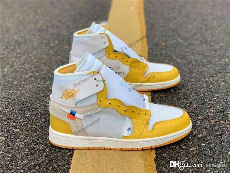 

Hot Off Authentic White 1 OG Canary Yellow Chicago UNC Powder Blue 1S Men Women Basketball Shoes Sports Sneakers With