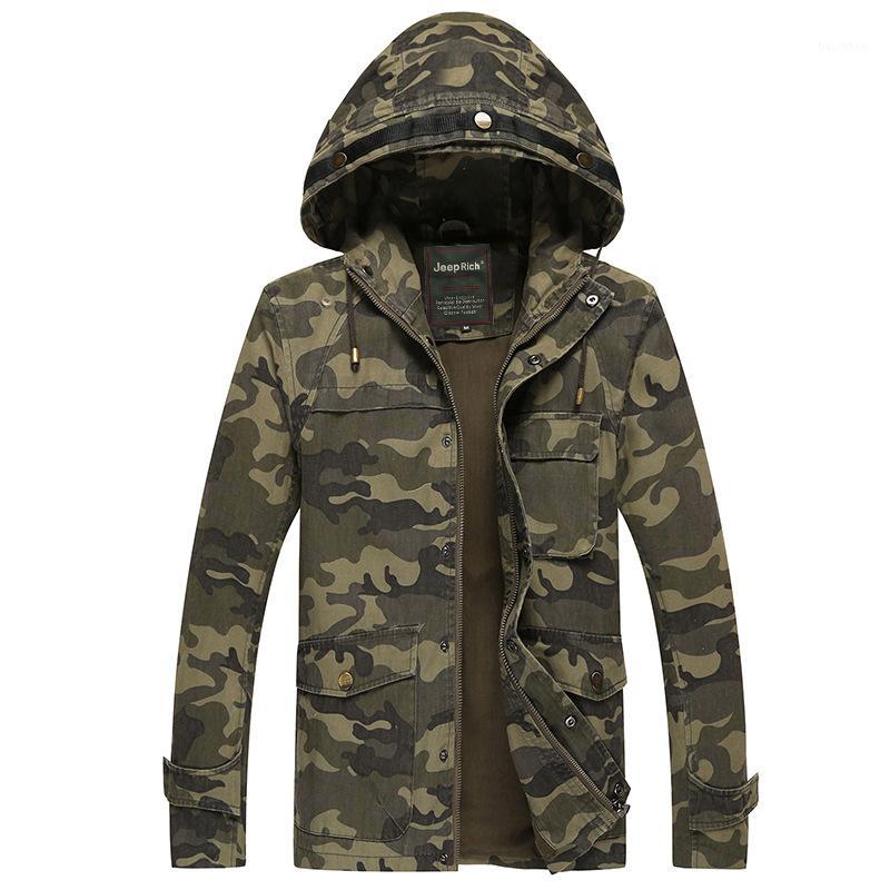 

Season Wash With Water Jacket Male Top Men's Wear Leisure Li Collar Coat Camouflage, Khaki camouflage