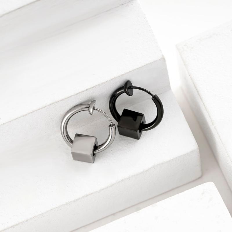 

Hoop & Huggie Korean Earrings Sale 2pcs Invisible No Ear Hole Clip Nose Ring Belly Button For Punk Wind Jewelry AccessoriesHoop