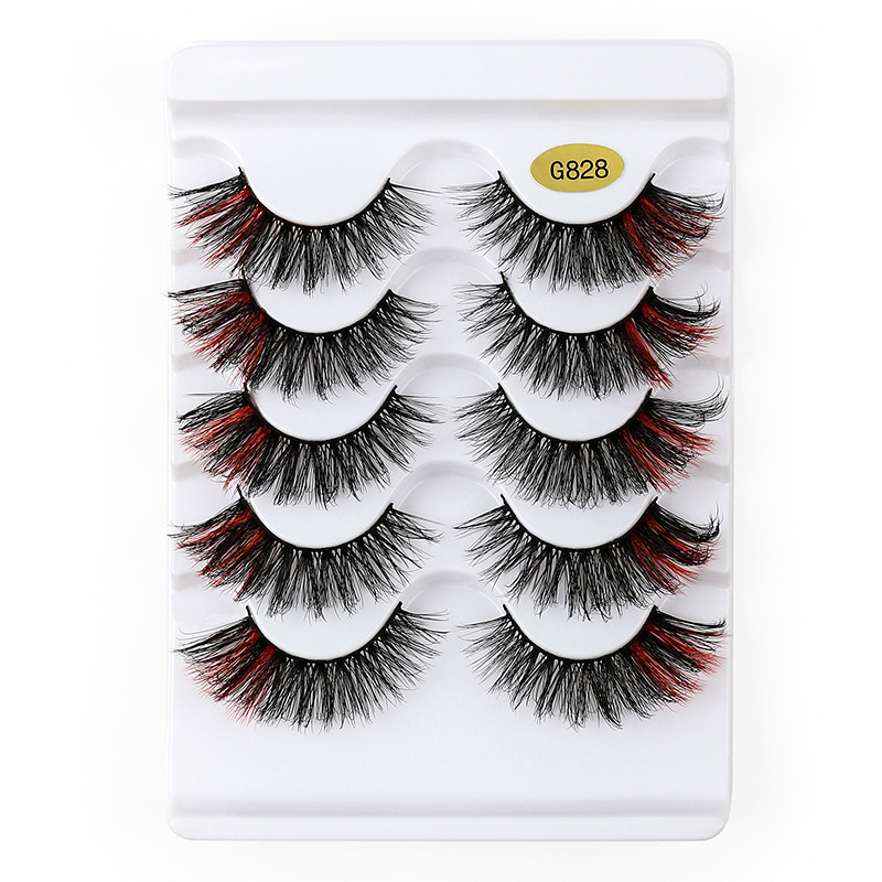 Handmade Reusable Color 3D False Eyelashes Eye End Elongated Curling Up Crisscross Thick Natural Long Multilayer Fake Lashes Extensions Makeup Ac-image-760456801