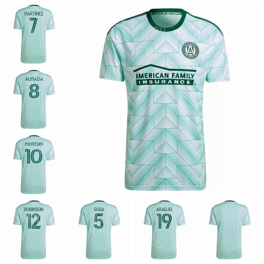 

22/23 MLS Atlanta United FC 11 LENNON Soccer Jerseys 10 MORENO 7 MARTINEZ 8 ALMADA 26 WILEY 15 GUTMAN 12 ROBINSON 32 CAMPBELL 1 GUZAN 29 CISNEROS Football Shirt Kits, Green
