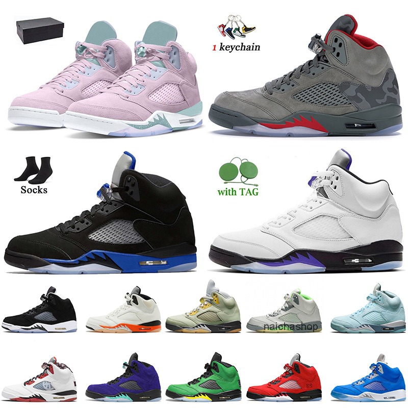 

2022 New Women Mens With Box Jumpman 5 5s Easter Basketball Shoes Camo Concord Racer Blue Shattered Backboard Bluebird White Oreo Raging JORDON, D12 trophy room 40-47