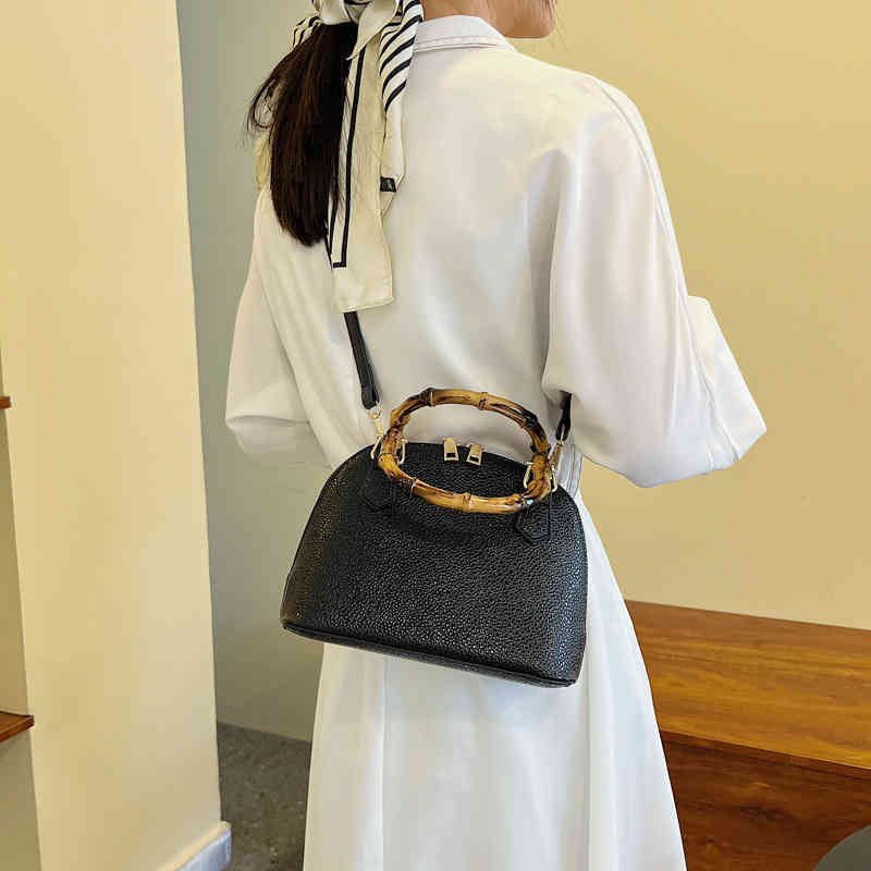 

Handbags 70% Off Minority design feeling style bamboo portable shell bag women's 2022 new summer messenger sling one shoulder Purses, White
