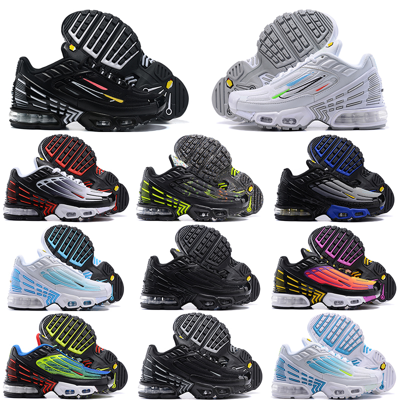 

Mens Womens Kids Tn 3 Plus Running Shoes Tuned III TN3 Trainers Triple Black Wolf Grey Blanche White Blue Nebula Outdoor Sneakers For Gift Size 26-35, Color 4
