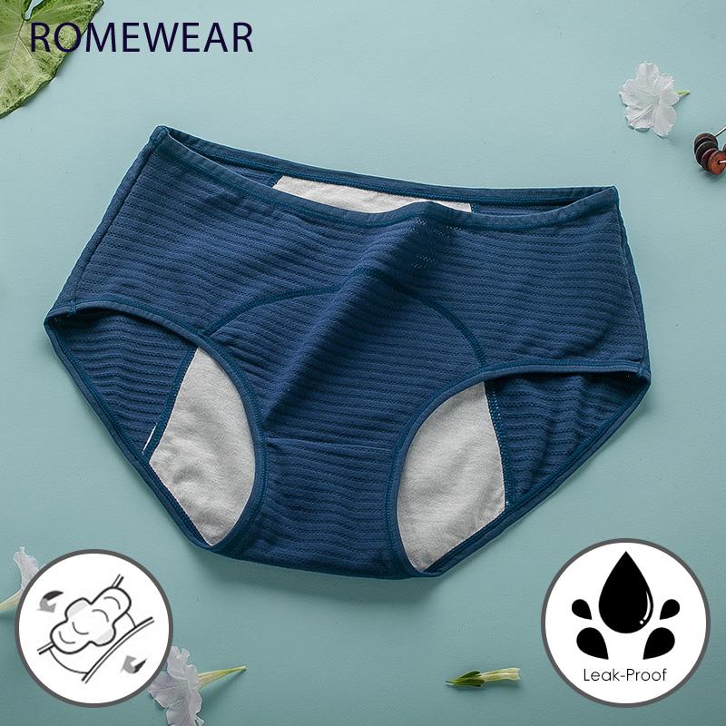 

Menstrual Panties Cotton Womens Underwear Leak Proof Incontinence Menstruation Briefs Ladies Mid-waist Sexy Mesh Intimates, Yellow