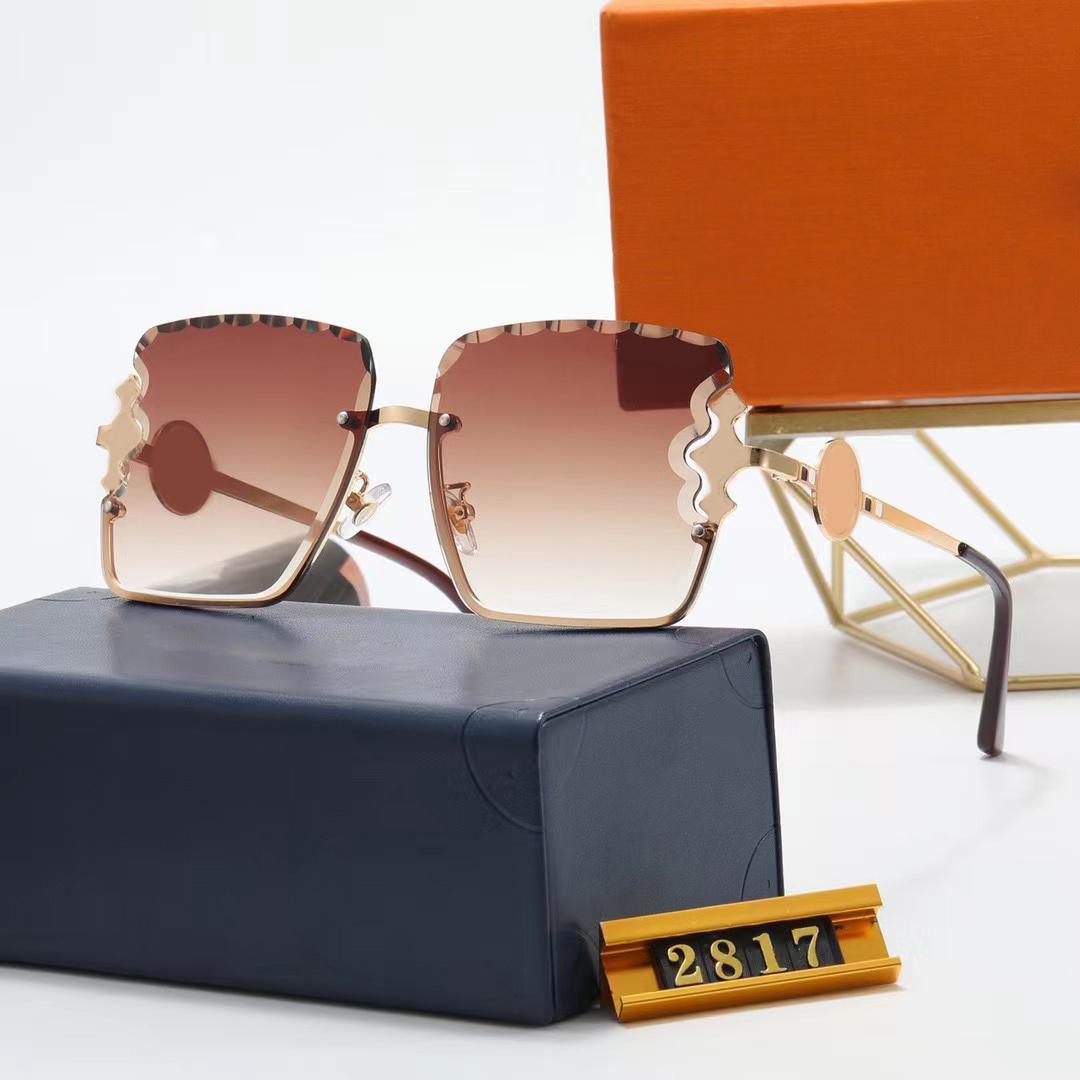 

Sunglasses designer womens metal Half frame Plain with EMI Coating Optical eyeglass 56 Lenses touris mleisure time fashionable dress gifts women Sunglass with Box