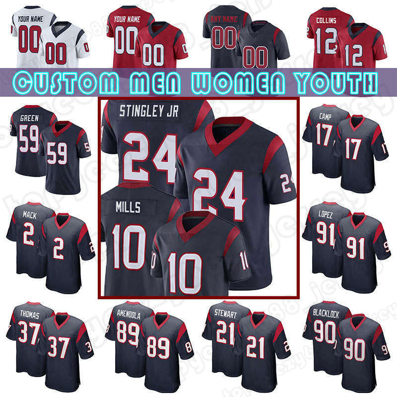 

24 Derek Stingley Jr 59 Kenyon Green Jerseys 10 Davis Mills Football 91 Roy Lopez 79 Jimmy Morrissey Marlon Mack Jalen Camp Nico Collins Tavierre Thomas Rex Burkhead, Custom men (d z r)