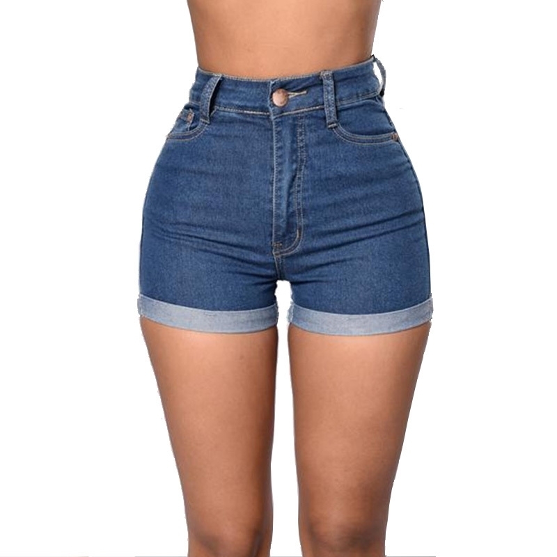 

Casual Skinny Denim Womens Short mujer High Waist Shorts Jeans Summer Shorts For Womens Pockets Design pantaloncini donna Y200403, Blue