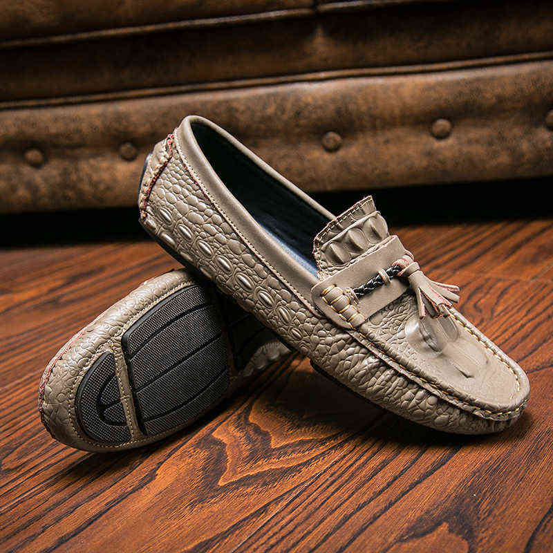 

Men's 2022 spring and summer real popular two-layer driving business casual men's leather shoes, Black / one size larger