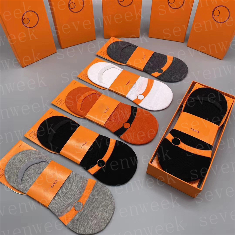 

Designer Mens Womens Socks Five Pair Luxe Sports Summer Letter Printed Sock Embroidery Cotton Women Short Stocking With Box, Five pairs with box