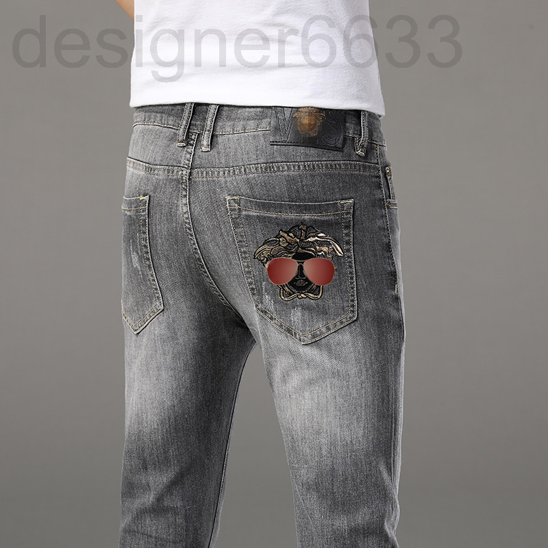 

Men's Jeans Designer Spring Cotton Korean Version Small Foot Slim Fit International Brand Medusa 7ZB7, 2# packing bag