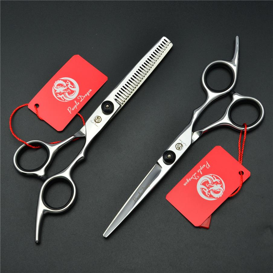 

Z1001 6'' Purple Dragon Black TOPPEST Hairdressing Scissors Factory Cutting Scissors Thinning Shears professional 246f