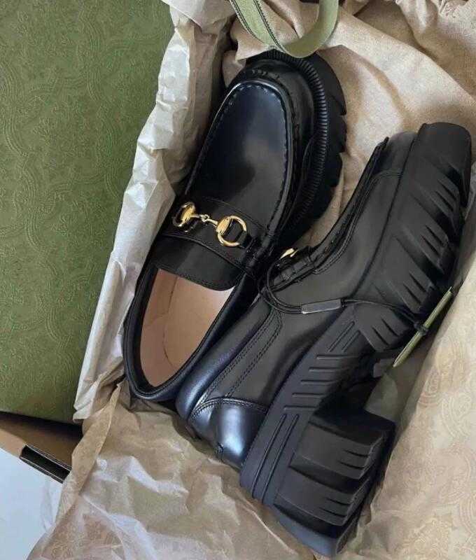 

Fashion Top Luxury Leather Lug Sole Horsebit bee Loafer Shoes Women Chunky Platform Heels Moccasins White Black Embroidery Sneakers Lady
