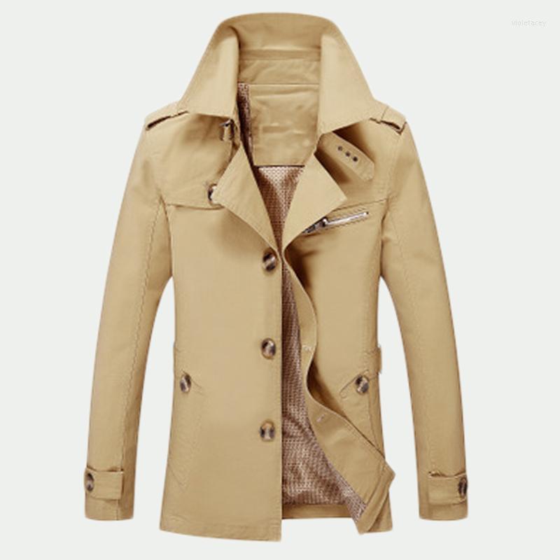 

Men's Trench Coats Turn Down Collar Windbreaker Men's Jackets Fashion Overcoat Casual Plus Size Coat Autumn Outerwear JacketMen's Viol22, Black