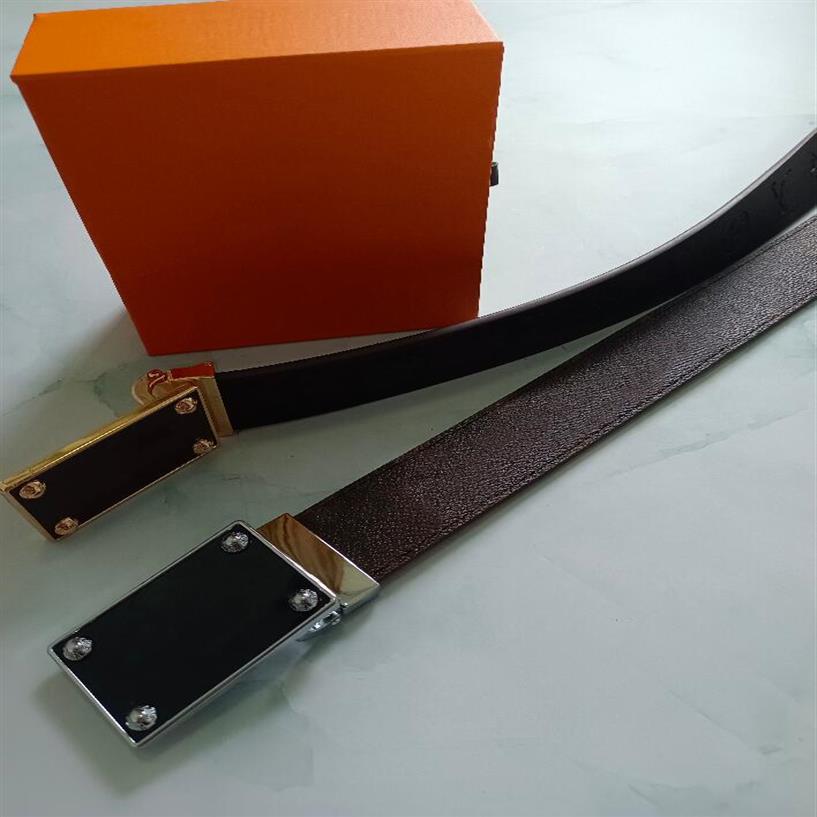 

Men's Belt leather High quality fashion classic with box Ms. designer belts luxury leisure Smooth multicolor top1274q, Wide 3.8cm