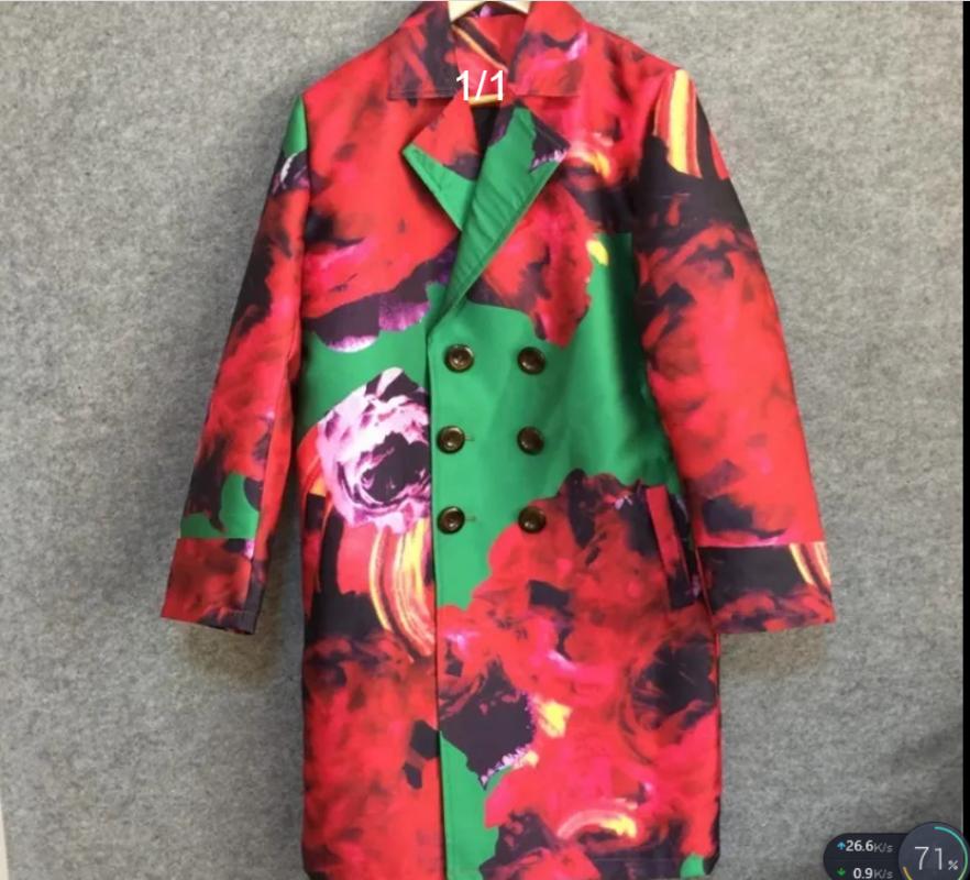 

Men's Trench Coats Fashion Zc9333 Men's & Jackets 2022 Runway Luxury European Design Party Style Clothing, Red