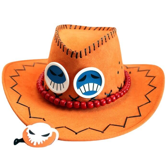 

Anime One Piece Fire Fist Ace EVA cowboy hat fashion cosplay hat, Orange
