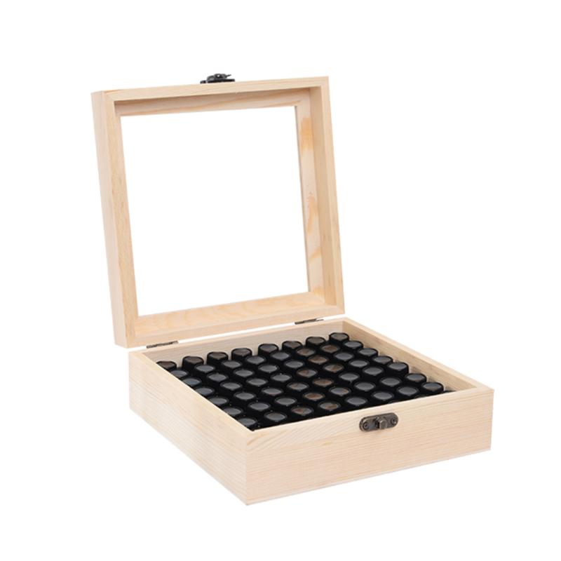

Storage Bottles & Jars 16/25/36/64 Slots Wooden Essential Oil Box Organizer Holds 1-3ml Carrying Case Wood