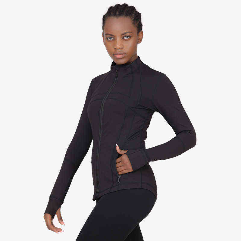 

Define Women's Sports Jacket Autumn Winter Yoga Zipper Running Top, Black
