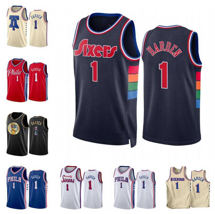 

James Harden Basketball Jersey Men Youth S-XXL white city version jerseys in stock, With logo