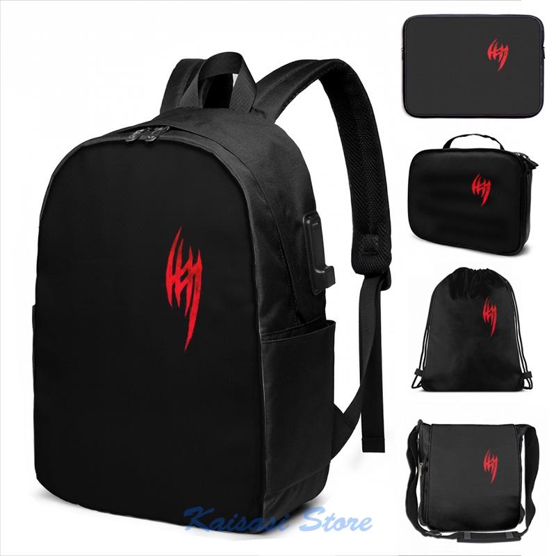 

Backpack Funny Graphic Print Jin Kazamas Tattoo Blood Edition USB Charge Men School Bags Women Bag Travel Laptop, Drawstring bag