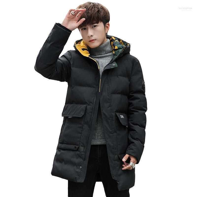 

Men's Down & Parkas Men Winter Hooded Long Jacket Outwear Warm Cotton Coat Epaulet Big Pocket Casual Thick Clothing Clothes Male Parka1 Luci, Yellow