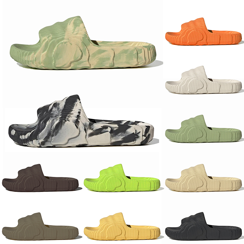 

2022 Designer Adilette 22 Men Women Slippers Slides Foam Rubber Sandals Pantoufle Flip Flops Magic Lime St Desert Sand Black Grey Slipper Slide Sandal Scuffs, Item.2 magic lime desert sand