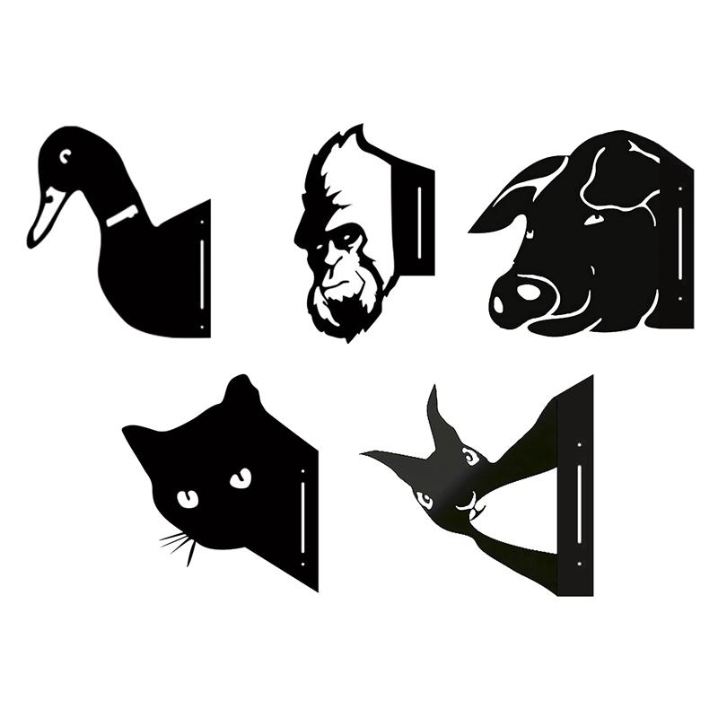 

Party Decoration LUDA Peeking Animals Metal Art Sculpture Farm Fence Wall Decor Outdoor Indoor Hanging Ornaments Garden