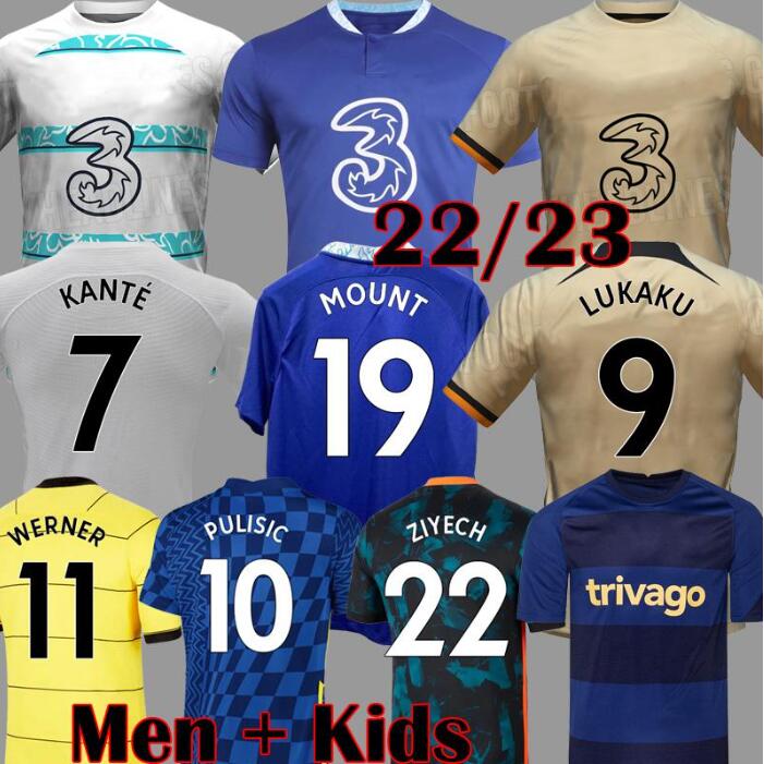 

21 22 23 Soccer Jersey LUKAKU PULISIC MOUNT Third jerseys HAVERTZ ZIYECH CHILWELL 2023 football shirt WERNER kits HUDSON ODOI KANTE maillot, Black