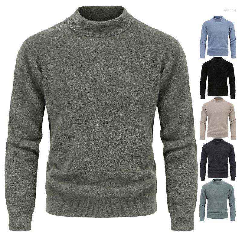 

Men's Sweaters Autumn And Winter Men's High-quality Pullover Sweater Pure Color Warm Fashion Casual SweaterMen's Olga22, Black