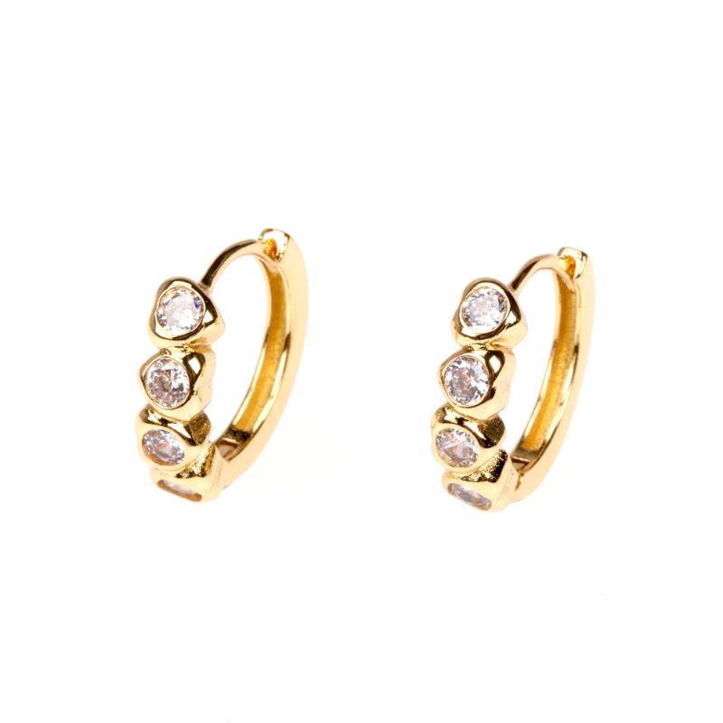 

Hoop & Huggie Earrings White Zircon Love Heart Ear Buckle For Women 2022 Trendy Design French Heart-shaped Jewelry Wholesale