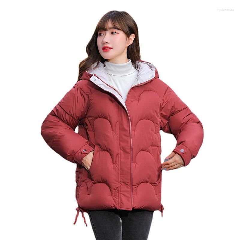 

Women's Down & Parkas 2022 Women High Quality Short Jacket Winter Hooded Cotton Padded Coats Female Loose Puffer Jackets Ladies Outwear Luci, Black
