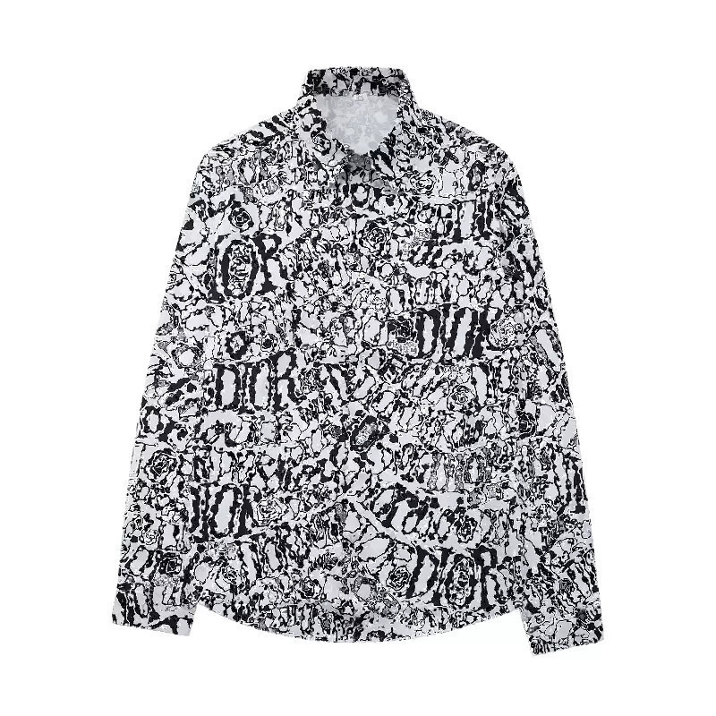 

Luxury Men's Shirts Printed Floral Long Sleeve Shirts Casual Social Camisa Medusa Seaside Beach Cotton -3XL DD, Customize