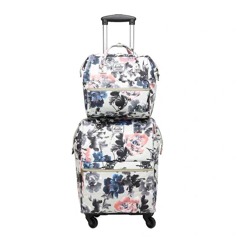 

Suitcases Rolling Luggage Bag On Wheels Girl Fashion Trolley With Handbag Women Shopping SetsSuitcases