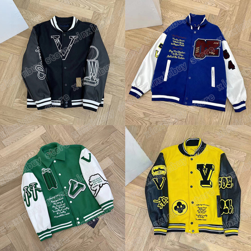

22ss men designer high quality Hooded Jackets Men Women Basketball letter Embroidery Woollen Lapel Neck Streetwear white blue black M-XL, L05