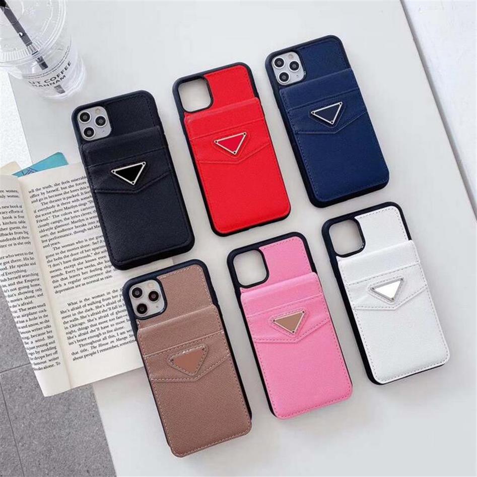 

Fashion insert card leather Iphone 12 Pro Max Phone Cases mobile Case 11 Prothree2 xr X XS shell curve cover models297J, Blue