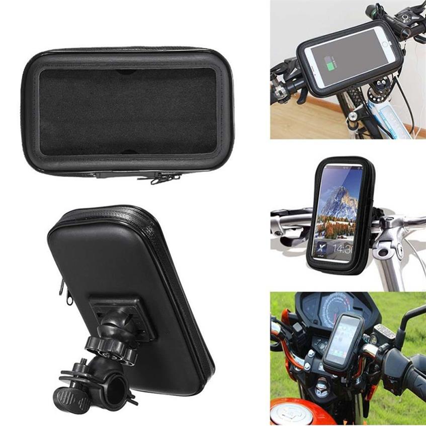 

Universal MTB Bicycle Bike Motorcycle Phone Holder Bag Case Waterproof Motorcycle Handlebar Bracket Mobile Phone Mount Case248R, Black