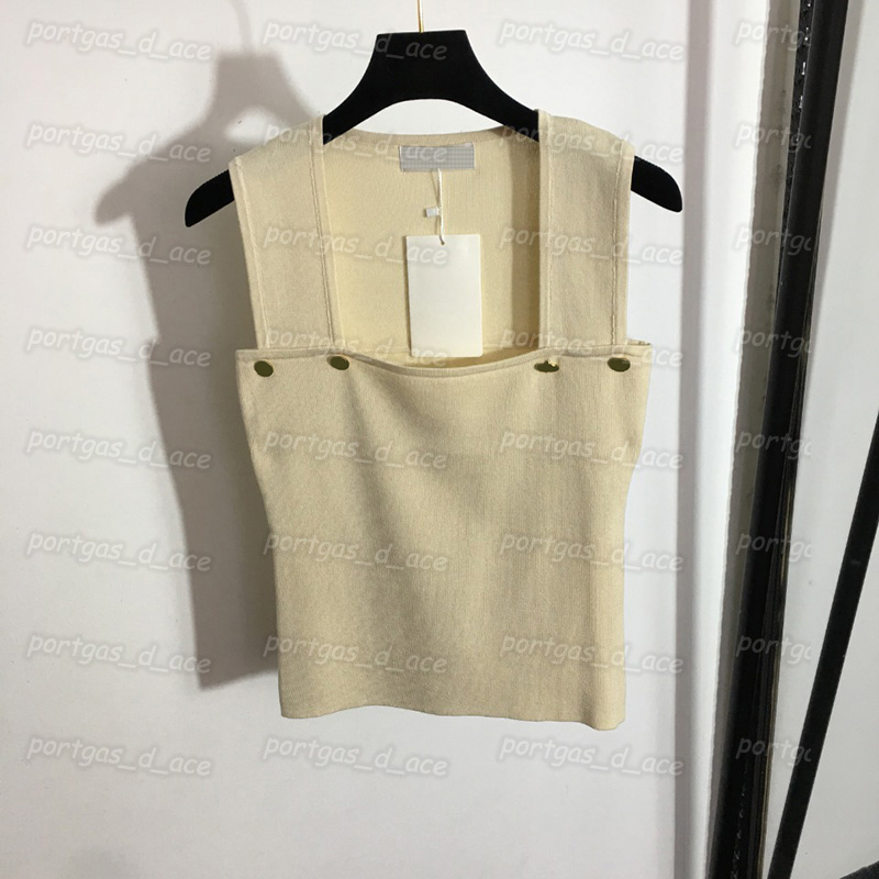 

Luxury Womens Knit Vest Designer Square Neck Tank Tops Vintage Summer Tanks for Women 9 Colors, Deep blue #20221646